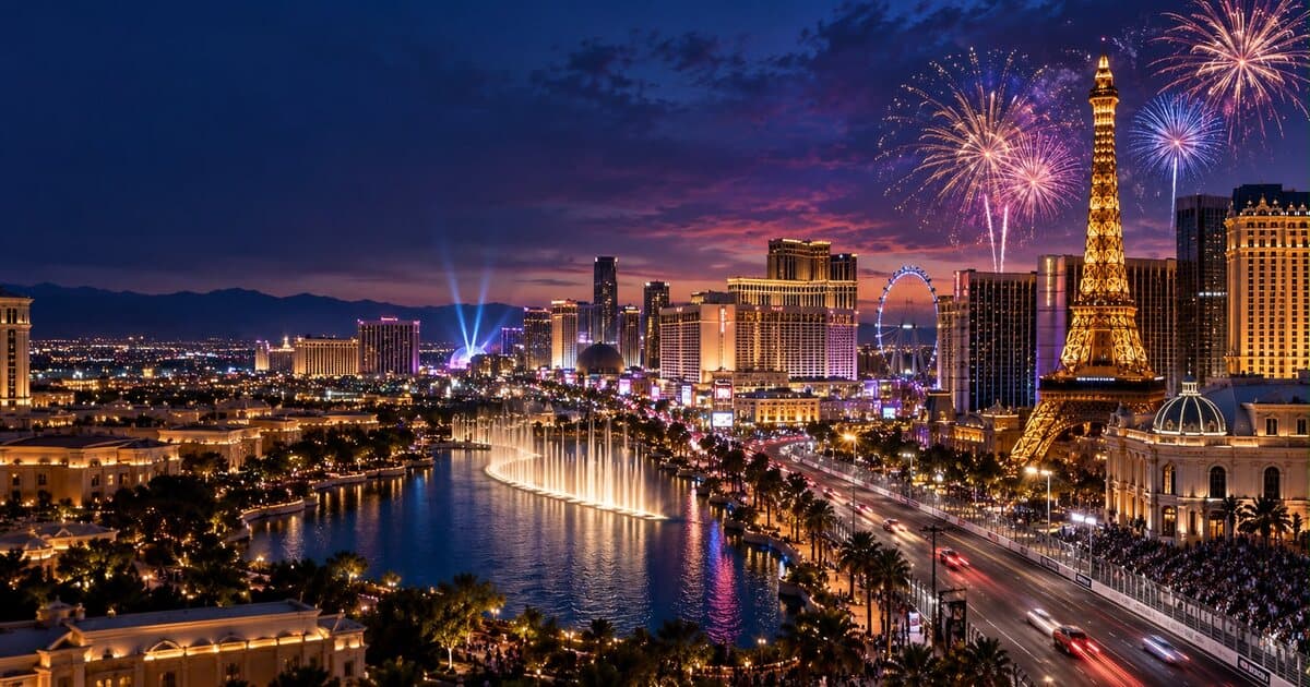 Las Vegas Strip lit up at night
